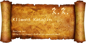 Kliment Katalin névjegykártya